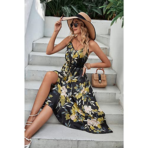 Image of BROVAVE Women's 2026 Summer Casual Boho Sundress Spaghetti Strap Midi Dress