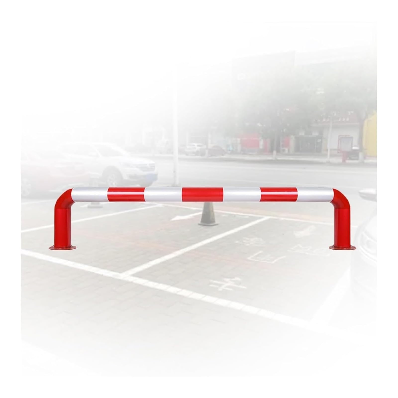 CWCQGH U Shape Security Bollards Traffic Warning Posts For Driveway, Garage, Car Blocker & Wall Protector (150x30cm)