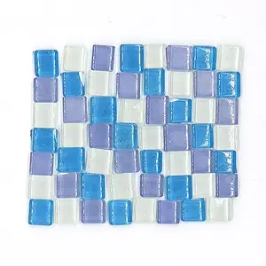 Sweven Art Mosaic Tiles, 10x10mm Square, 4mm Thick, Blue Shades (Pack of 200Gms)