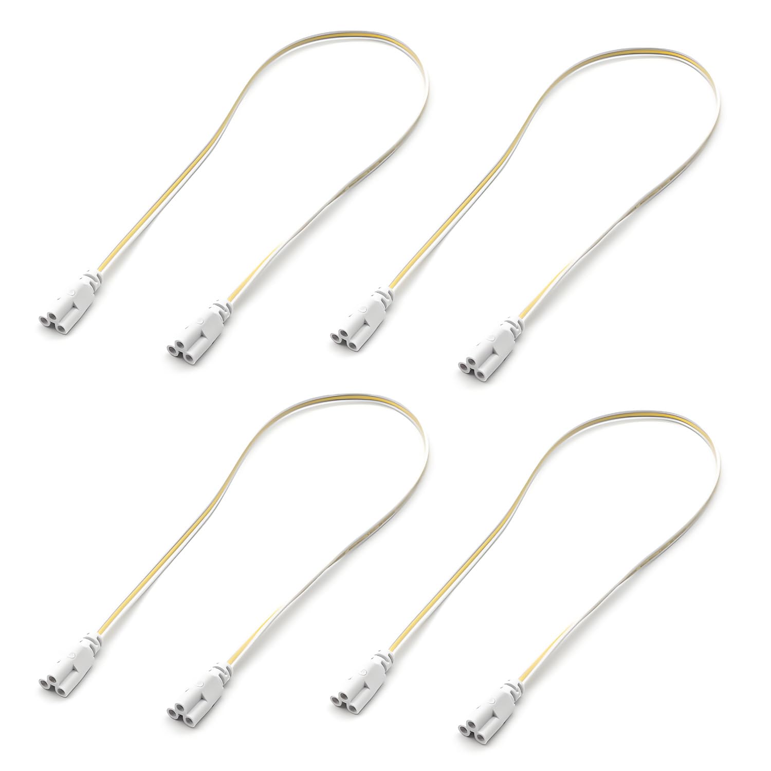 2FT 24inch T5 T8 Tube Light Fixture LED Linkable Cords, Double end Connector Cable, Power Extension Wire for LED Integrated Single Fixture, Shop Light