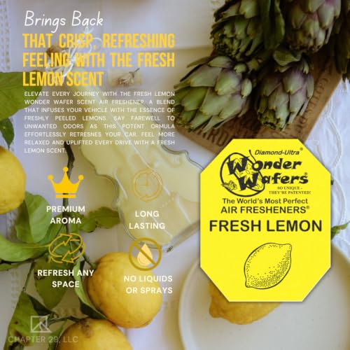 Image of Wonder Wafers 75 Count Air Fresheners Individually Wrapped, Fresh Lemon Fragrance