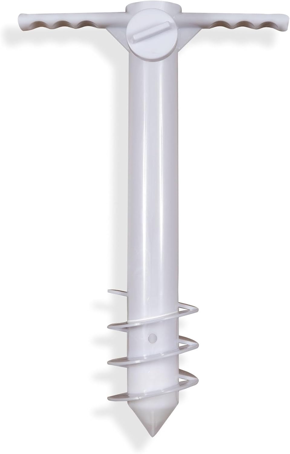PICNIC TIME Beach Umbrella Sand Anchor, Heavy Duty Umbrella Base with Spiral Screw, One Size Fits All (White) - Image 2