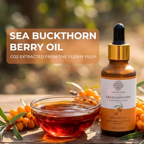Image of Sea Buckthorn Oil 30ml For Skin & Hair Care | Omega 3,6,7 & 9 | 100% Pure & Organic | Boost Collegen & Natural Glow