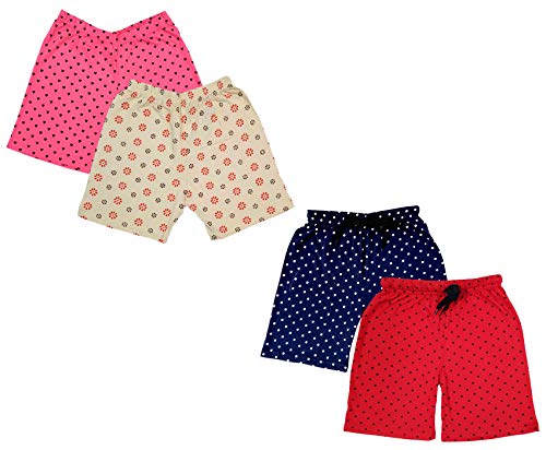 Image of IndiWeaves Girls Relaxed Fit Shorts (Multicolor5, 2-3 Years) Pack of 4