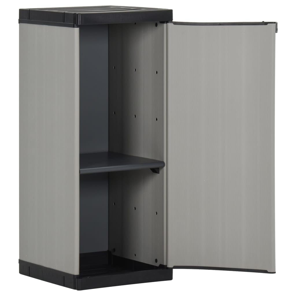 Générique Szafka do przechowywania ogrodowa 1 półka 35x40x85 cm, szafka zewnętrzna z wytrzymałego PVC i PP, kompaktowa konstrukcja na patio, organizowane narzędzia i niezbędne rzeczy