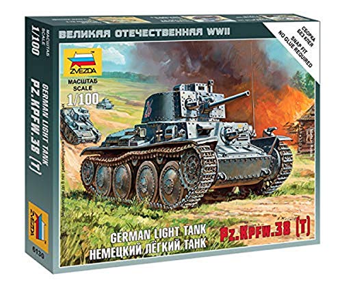 Zvezda Models 1/100 German 38t Tank Snap Kit