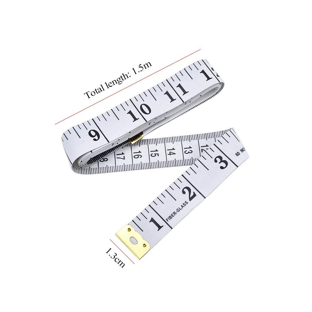 Cinta métrica para Medidas corporales Cinta métrica Suave y Flexible para Coser Cinta de Regla de Tela a Medida 150X1,3 Cm Servicio Duradero y confiable