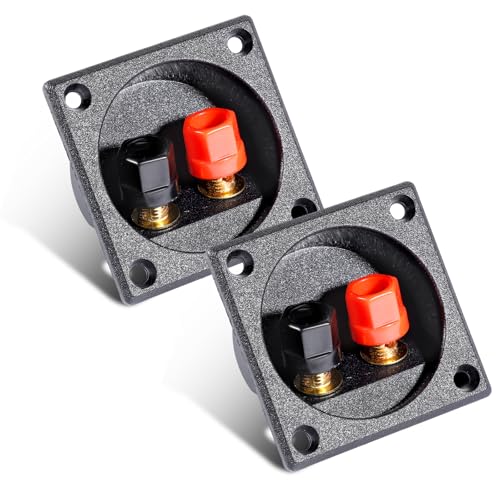 Terminal para caja de altavoz 2 piezas, negro, 2.24 pulg miniatura 1