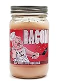 Bacon Candle ~ 16oz Mason Jar Candles ~ 100 Hour Burn Time ~ Made in USA (16 oz, Red)