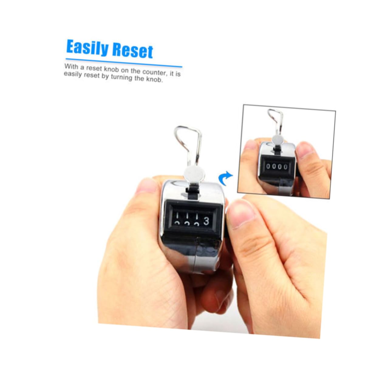 Kisangel Hand Held Tally Counter 4 Number Clicker for Counting Sports Office Use