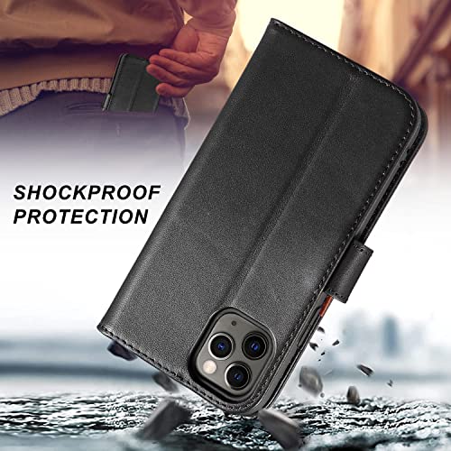 Fermoir magnétique coque iPhone 11 Pro portefeuille noir