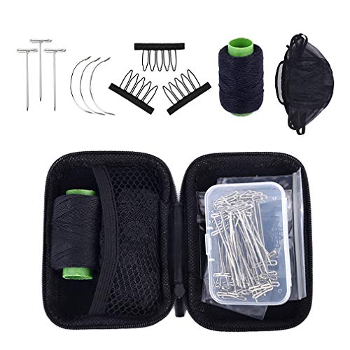 SEIKEA Wig Making Kit, Wig Comb Clip, Curving Needle, T Pin, Lace Cap, Wave Thread for Hair