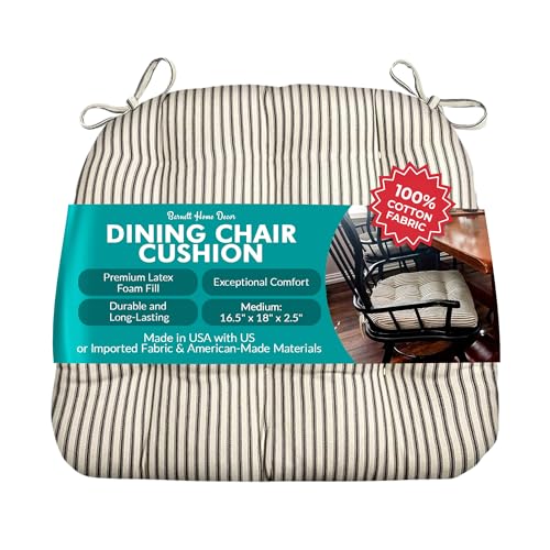 Barnett Home Decor Ticking Stripe Chair Pad