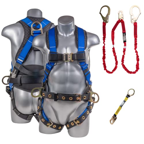 Image of Palmer Safety Hammerhead 5pt Safety Harness Back Padded, QCB Chest, Tongue Buckel Legs Straps, Back & Side D-Rings