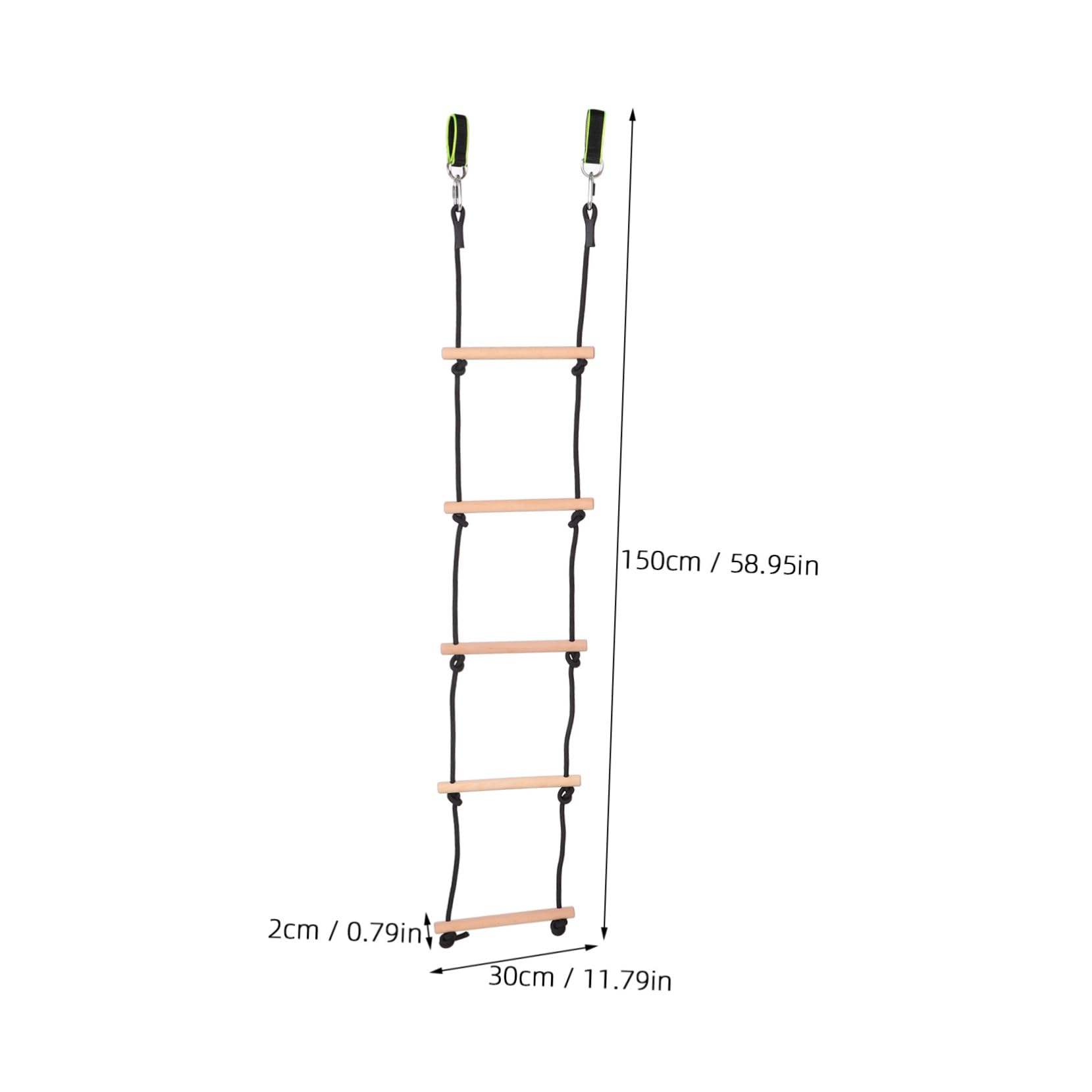 KONTONTY Outdoor Climbing Frame for Boys and Girls Wooden Ladder Rope Swing Boys and Girls Climbing Ladder Accessory Promotes Active Play