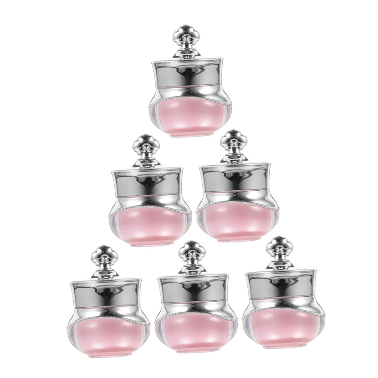 VALICLUD 3 Sätze Acryl-kronenflasche Reisegläser Probenbehälter Mit Deckel Mini-cremeflaschen Behälter in Reisegröße Für Cremes Minidosen Mit Deckel Reisedosen Für Cremes Rosa 6 Stück * 3