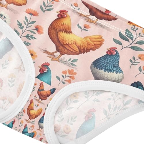 Cute Chickens Pink Toddler Girls Underwear, Cotton Girls Underwear, 2T–8 Years 5