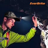 EverBrite Akumulatorowa latarka czołowa, lekka lampa czołowa LED,7 trybów oświetlenia, regulowany pasek, wodoodporny reflektor 400 lumenów do biegania, biwakowania, wędkowania, fioletowa