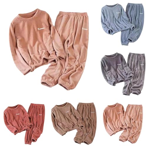 Tracksuit Sets for Kids Girls Boys Solid Fuzzy 2pc Fleece Winter Warm Tracksuit Sets Plush Top Pants