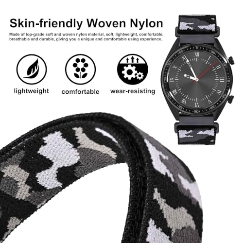 Image of WOCCI Adjustable Nylon Sport Watch Bands with Hook and Loop Fastener, Quick Release Watch Straps for Men and Women, Band Width 18mm 20mm 22mm