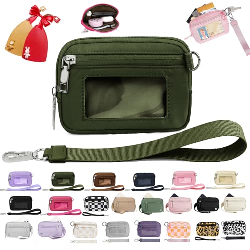 Iris Wallet Zip Card Case with ID Window, Wristlet Wallet for Women (A4+2PCS * Key Case)