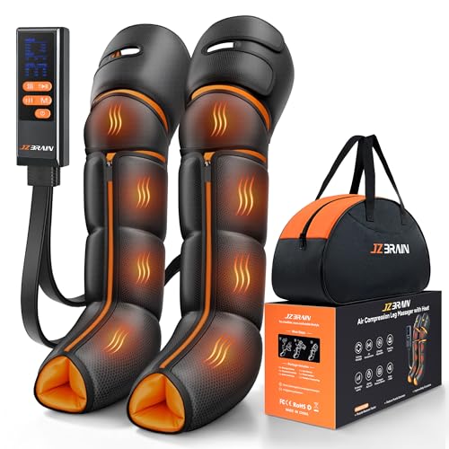 JZBRAIN Leg Massager with Heat and Compression : Foot and Calf Massager for Circulation and Pain...