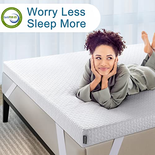Sleepmax-3-Inch-Gel-Memory-Foam-Mattress-Topper-King-Medium-Soft-Enhance-Comfort-Pressure-Relief-Memory-Foam-Mattress-Pad-High-Density-Bed-Topper-with-Zippered-Cover