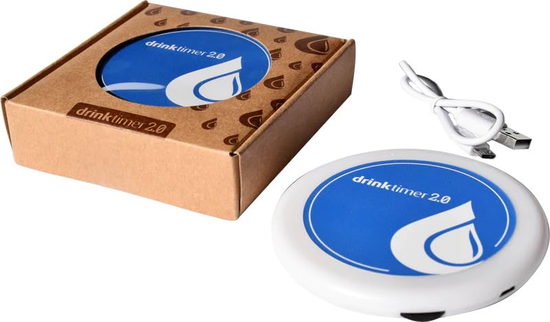 Trinkerinnerung drinktimer 2.0 – Achtsamkeit Trink Coach – Mehr Wasser trinken Alarm – Hilfe für bessere Flüssigkeitszufuhr – Ausreichend trinken hilft gegen Müdigkeit, Kopfschmerzen und Stress