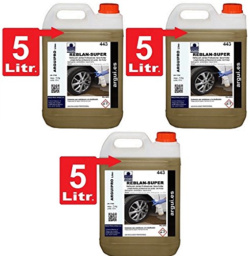 ARGUIPRO Line Caja 3 REBLAN Super 5 L. Limpia Llantas SIN ÁCIDO Profesional Concentrado (Garantizado 100%) .SIN Frotar