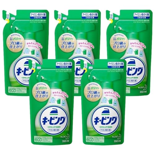 アイロン用キーピング 洗濯のり 詰め替え 350ml TRIBIS オリジナルおしぼり付き (詰替え5個セット)