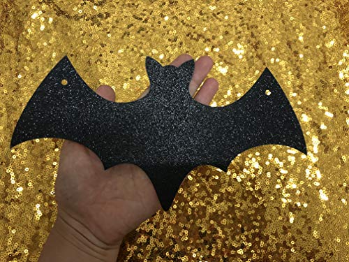 Glittery Bat Garland- Flying Bats Halloween,Halloween Party Decorations,Halloween Table Decor,Halloween Bats,Wreath For Halloween,Haunted House Decorations（2 Pack Black ） #TOP4