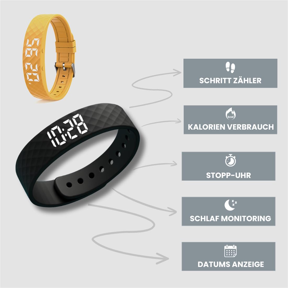 Amazon.de: bergxperten Vibrationswecker Armband – Sanfter Wecker ohne Ton,  Schlafphasen‑Weckfunktion, 8 Alarme, USB‑Aufladung, leises Aufwachen für  Paare, Schichtarbeiter & Tiefschläfer