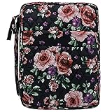 DIWI Quilted Bible Cover Extra Large Sizes 11.25 X 8.25 X 2.75 Inches Good Book Case (XL, C1 Rose Beauty)