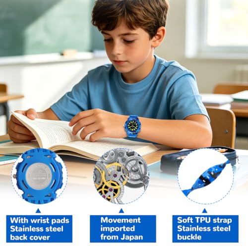 Image of CKV Kids Watch Analog Waterproof Time Teaching for Boys Girls | Acuurate Time Easy to Read with Soft TPU Band Thoughtful Present for Children age 5-15