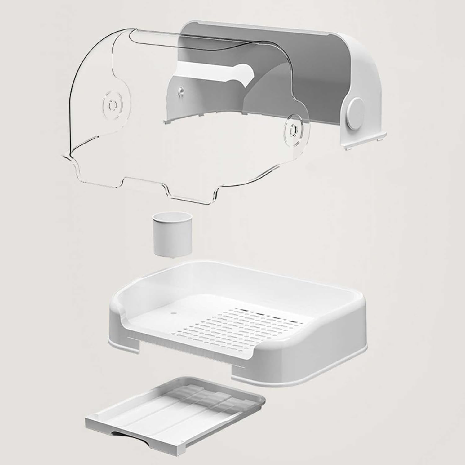 JOYO 2025 Large Baby Bottle Organizer with Cover ＆ Removable Drain Tray, Dustproof Portable Baby Bottle, Drying Rack Reusable Bottles Rack Holder Storage for Baby Bottles (Grey, Extra-Large)
