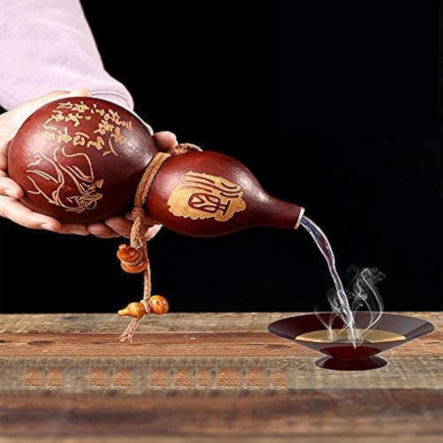 Amazon｜ヒップフラスコ 純粋な天然のひょうたん ひょうたん 水筒