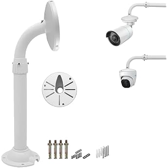 WiTi 6 Inch Base Extendable J-Pol Bracket for CCTV IP Cameras 40 cm - 60 cm Adjustable Mounting Rod for Security Surveillance Camera System Solid Metal Powder Spray Coating