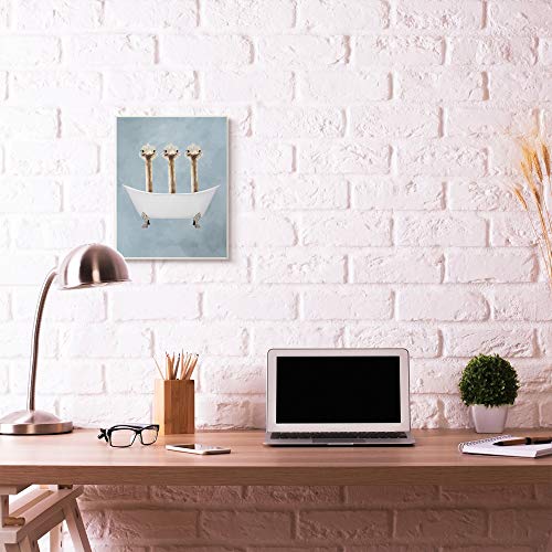 Image of Three Ostriches Bathtub, 10 x 15 Inch Mounted Print on Wall Plaque