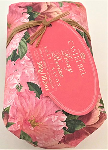 Castelbel Luxury Bath Bar Soap Peony Scent in Beautiful Floral Wrap, 10.5 Ounces