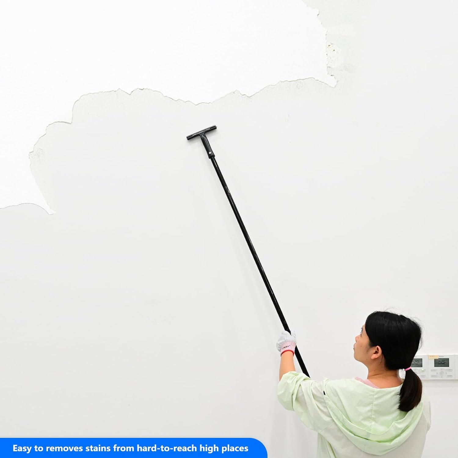 EHDIS Razor Blade Scraper, 15''-58'' Long Handle 6" Blade Scraper Tool for Cleaning Glass, Tile, Floor, Wall,Door