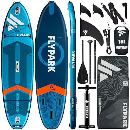 Flypark 11'x35''Inflatable Stand Up Paddle Boards, Extra Wide SUP Paddleboard Inflatable, Yoga Stand...