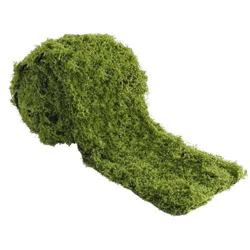 USMOLA Fake Moss Mat Artificial Moss Table Runner for Wedding Decor Table Centerpieces Fairy Garden Crafts Indoor Green Faux Grass Wall Decor (Green: 4x47Inch / 10x120cm)