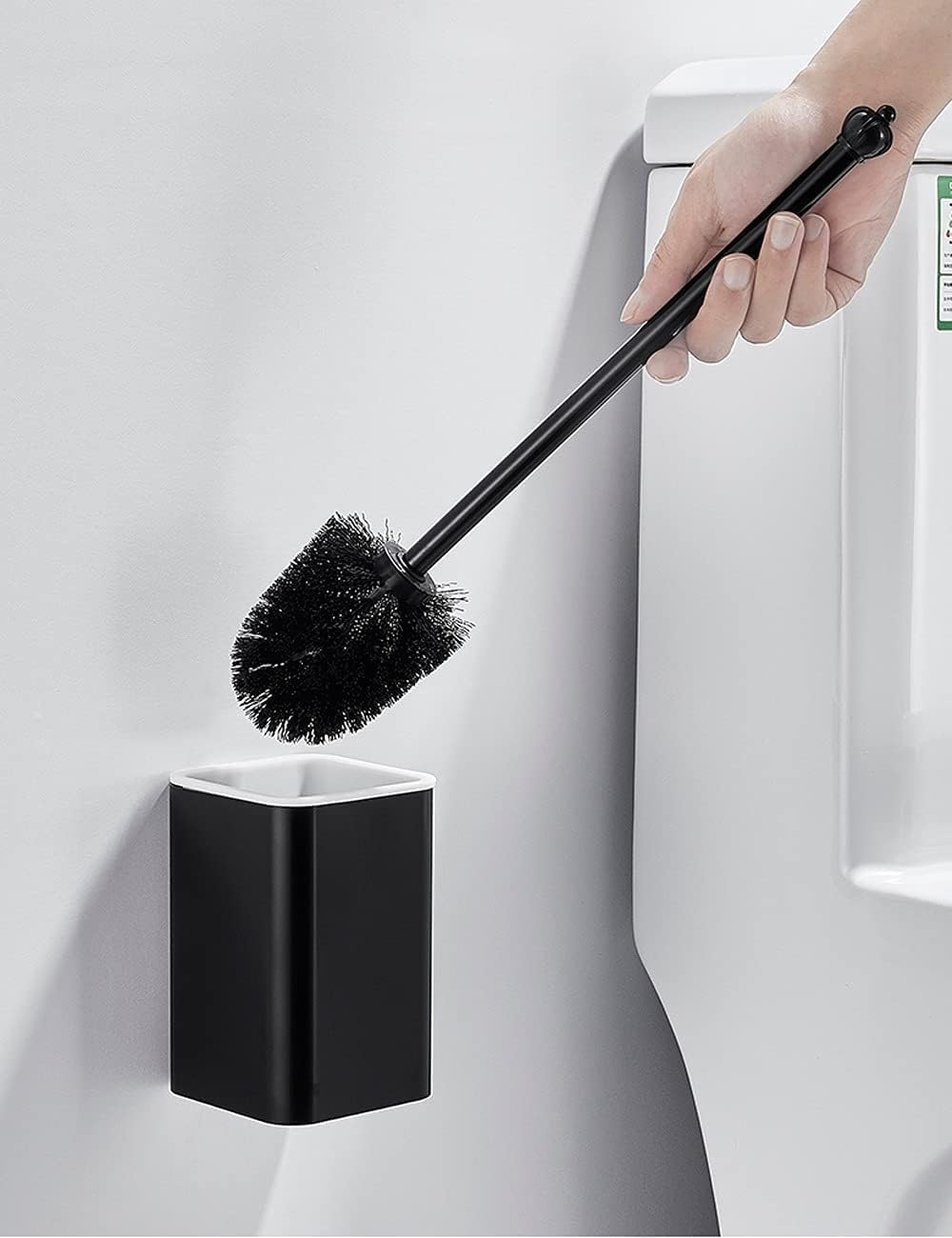 escobilla WC Escobilla para Inodoro de Limpieza Profunda con Soporte, Cepillo para Inodoro de cerdas Suaves, Cepillo Limpiador para Inodoro montado en la Pared, depurador de Inodoro Eficiente