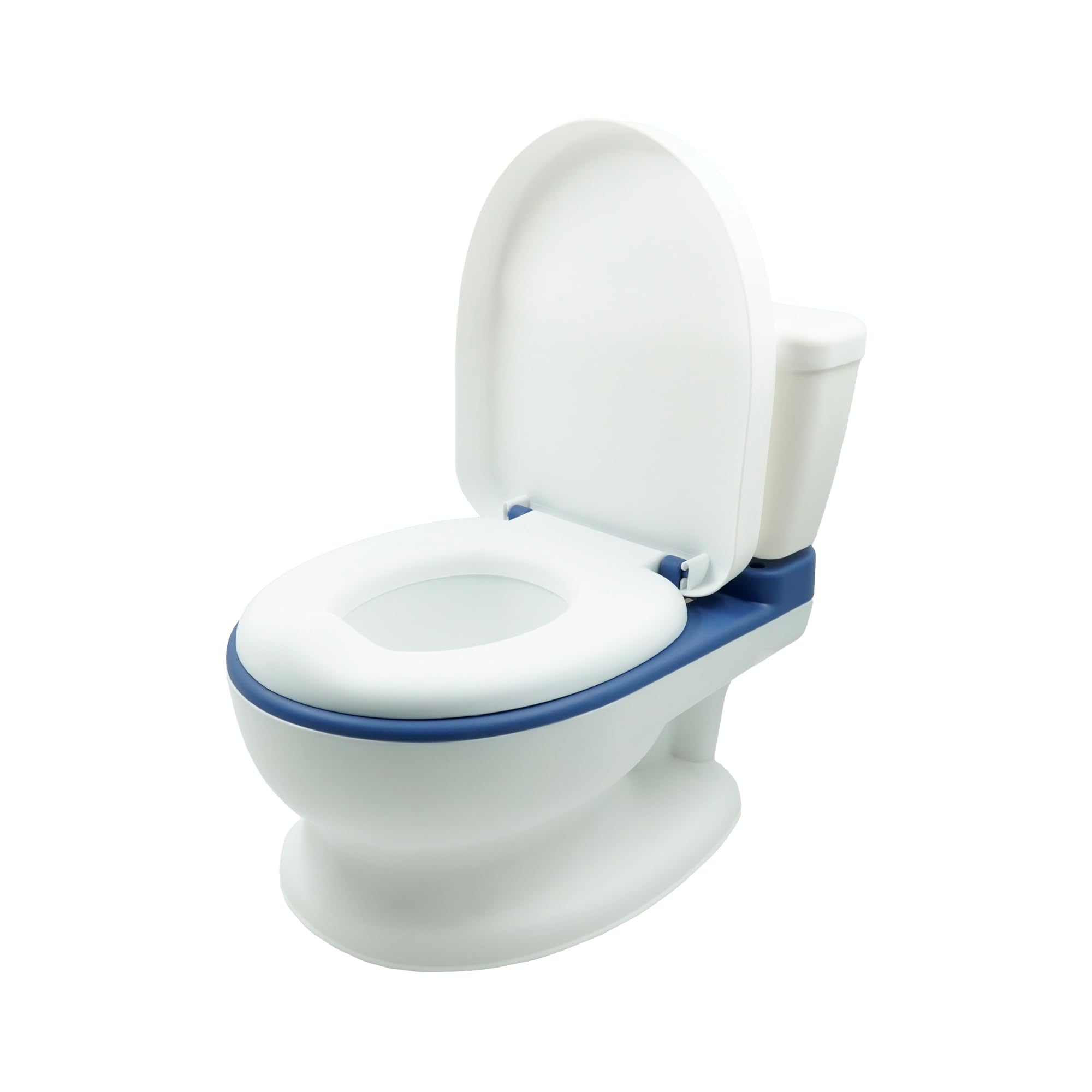 Girox Interaktives Kinder Töpfchen WC - Lerntoilette mit Musik und Soundeffekten - 38 cm x 32 cm x 43 cm - Weiß Blau - Förderung der Selbstständigkeit und hygienisches Töpfchentraining