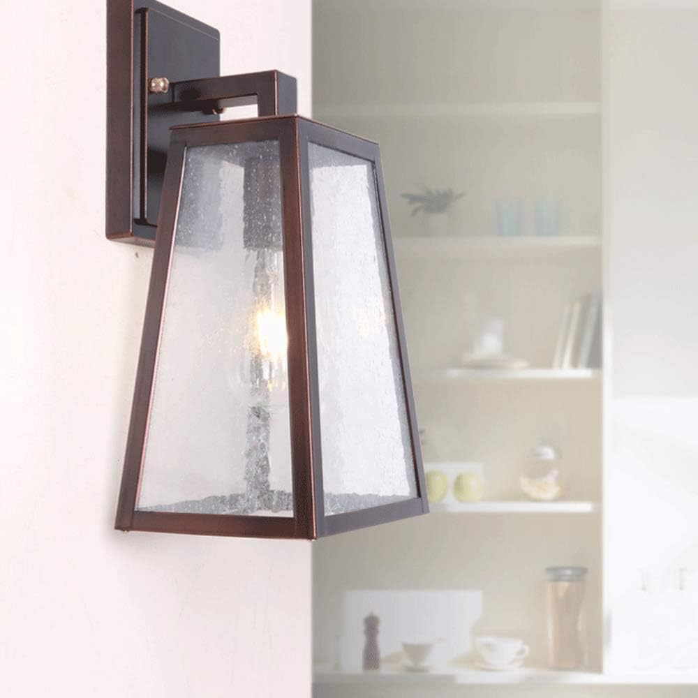 Semplice Applique da Parete AC per Esterni Impermeabile, Rettangolare, Ideale per caffè, balconi, corridoi, con Attacco a Parete e Vetro ad Acqua (E27).