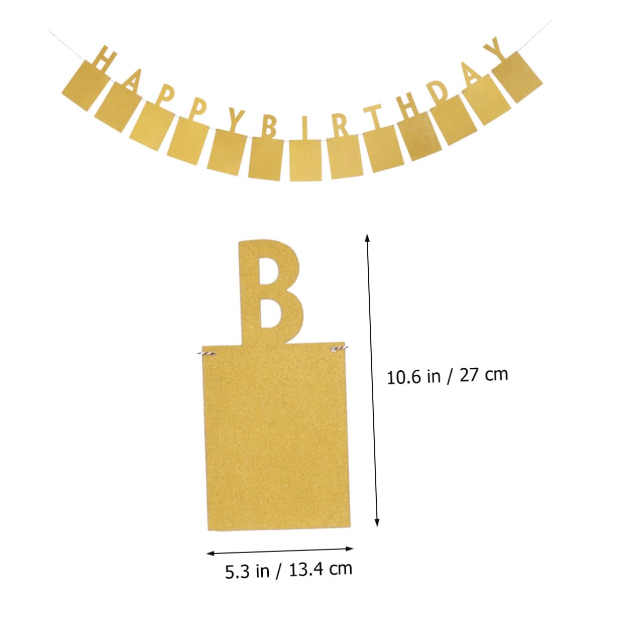 Alasum 3piezas Banderín De Cumpleaños Dorado Letras Para Decoración De Fiesta Exhibidor De Fotos y Guirnalda Para Celebraciones Especiales Para Cumpleaños Infantiles y Temáticas