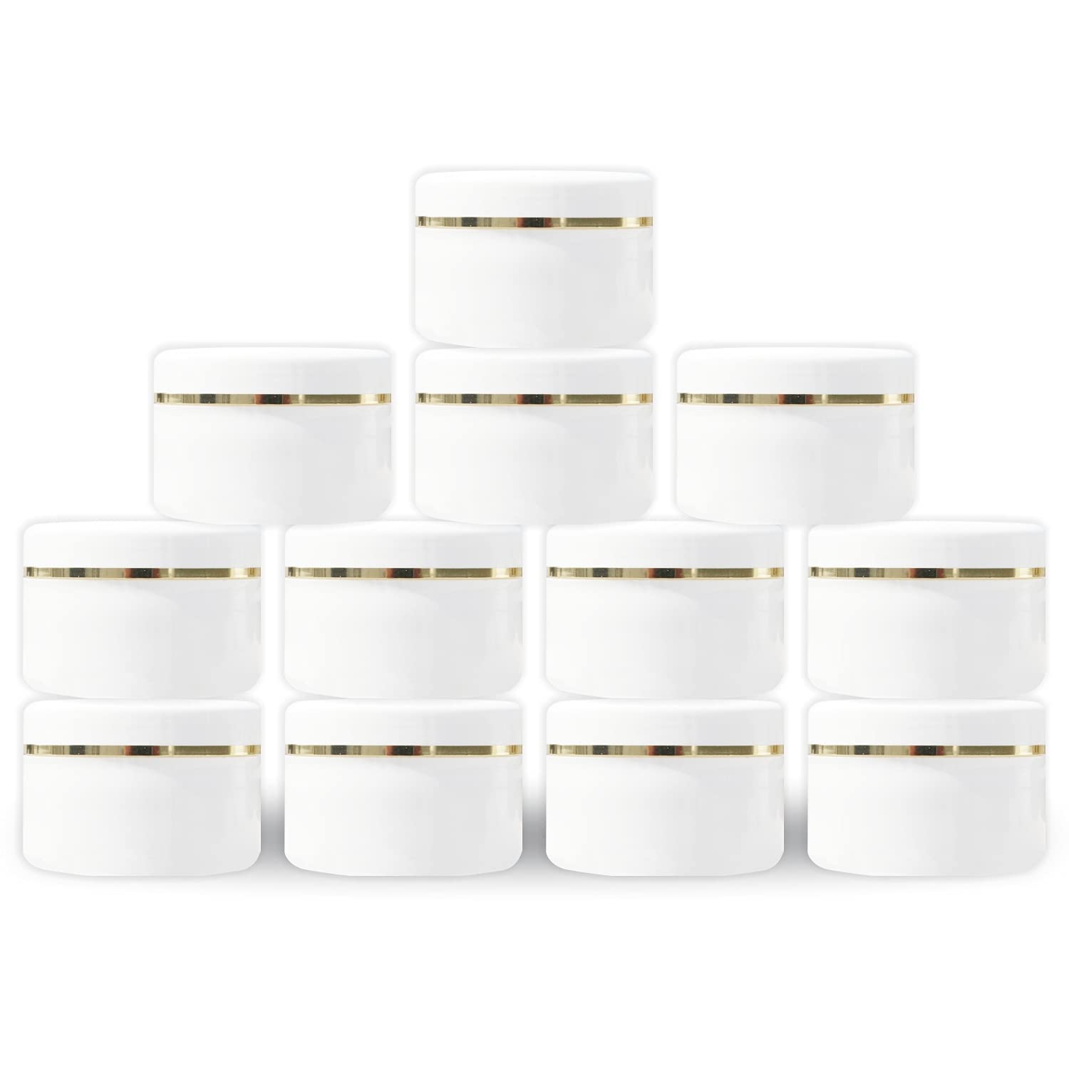 Hunky Dory 12pcs 60ml PET Jar Unbreakable Plastic Pearl White Round Gold Ring Cosmetics Shan Container for Creams,Lip Balm, Body Butter, Essential oil, Costemic, Makeup Use (Pack of 12)-image-25