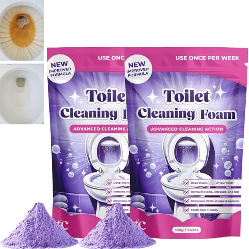 2PCS Fizzclean Toilet Cleaner Fizzclean Toilet Cleaning Foaming Powder Foam T/oilets Powder Fizzy F/oam T/oilets Cleaner No Touch To/ilets Cleaning P/owder To/ilet Bowl C/leaner Limescale Remover