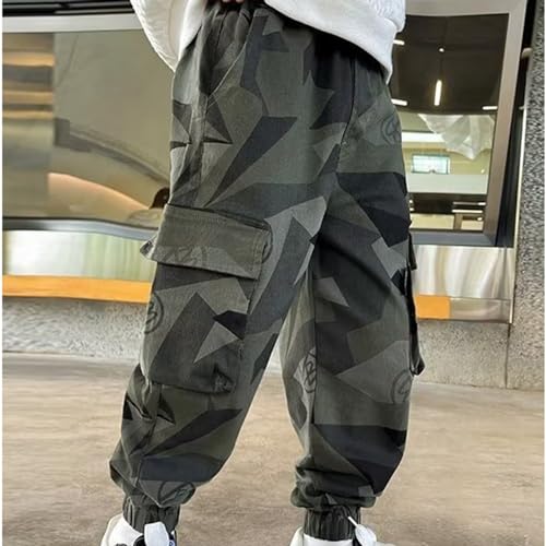Boys Camo Cargo Pants with Pockets Kids Toddler Elastic Waist Casual Joggers Hiking Trousers Fall Outfit4