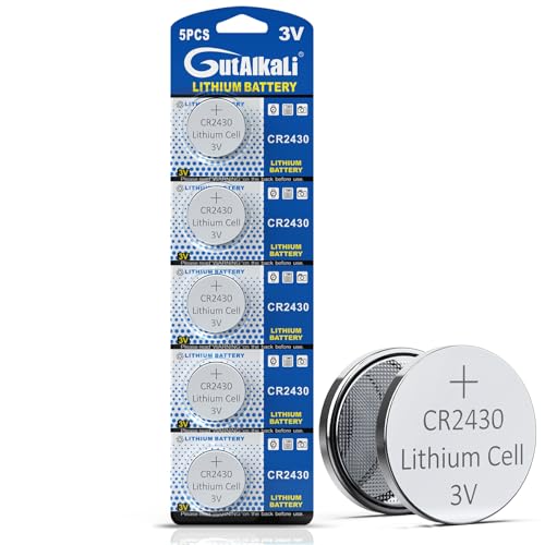 5 Pack GutAlkaLi CR2430 Battery CR 2430 3V Lithium Battery